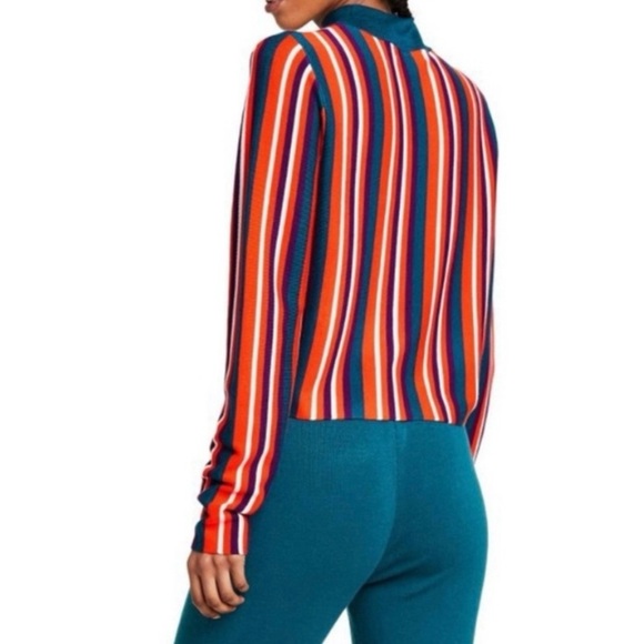 Victor Glemaud Cropped Long Sleeve Strip Sweater Sz XS - Picture 16 of 16